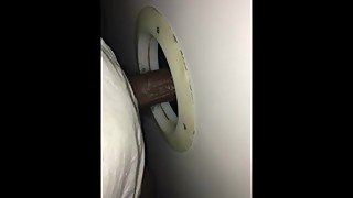 White wife sucking bbc at gloryhole